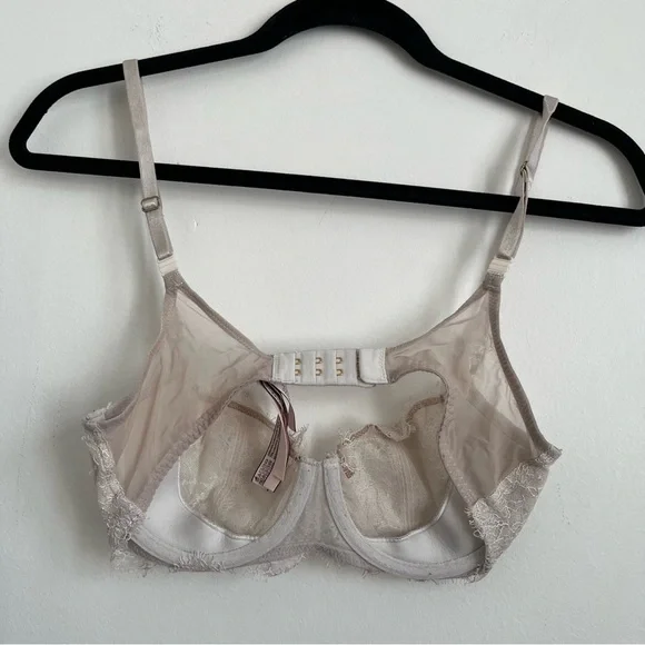 Victoria’s Secret Dream Angels Beaded Lace White Beige Push Up Unlined Bra 34C - Picture 4 of 9